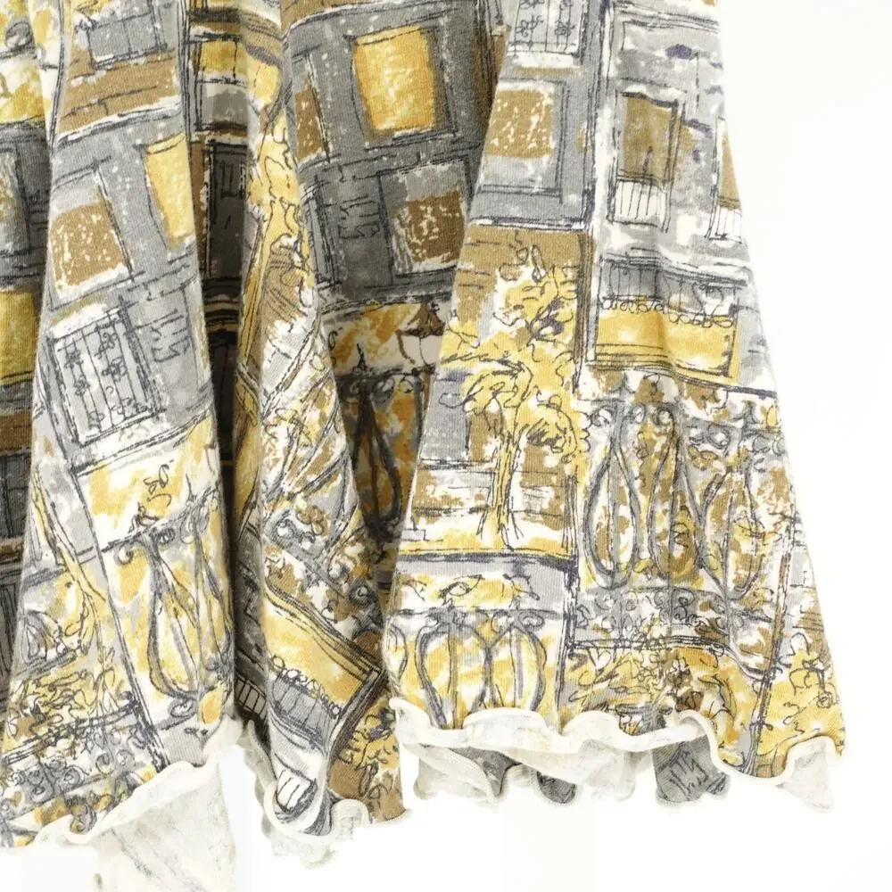 Effie's Heart Skirt‎ SZ M Pleated Hem Boho Art to Wear Maximalist Stretch Modern